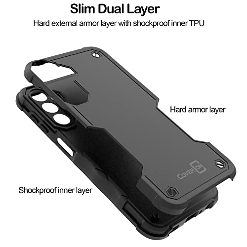 Coveron Heavy Duty Designed For Samsung Galaxy A24 Case, Rugged Military Grade A Hard Plastic Hybrid Tpu Skin Grip Protective Rigid Tough Cover Fit Samsung Galaxy A24 Phone Case - Black #TOP1