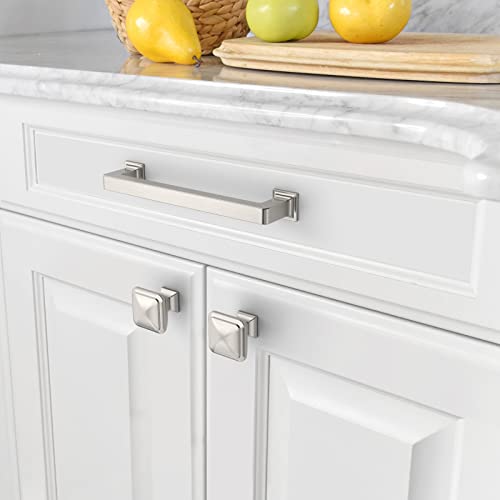 Amerdeco 6 Pack Brushed Satin Nickel Cabinet Pulls 5 Inch(128MM) Hole Centers Kitchen Cabinet Handles Cabinet Hardware Kitchen Handles for Cabinets Cupboard Handles Drawer Pulls ZH0019 by Amerdeco - Used condition - Image 4