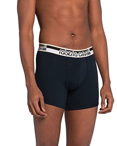 ROBERTO CAVALLI Navy Blue Cotton Jersey Stretch Boxer Brief-2-Pack- for mens2