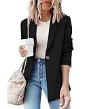 Women Casual Blazer Jackets Long Sleeve Open Front Lapel Collar Work Office Blazers with Pockets Bla