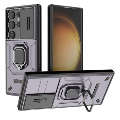 For Samsung Galaxy S26 Ultra/S26 Plus/S26�p�P�[�X�A���C�����X�[�d�z���_�[�t���X�[�p�[�X�����J�o�[�X���C�h�J�����V�F��(Purple,S26 Ultra)