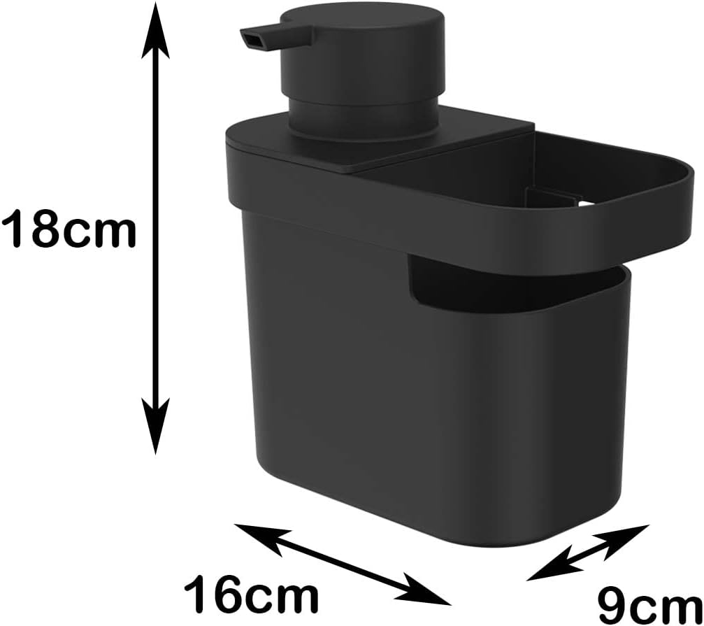 OU DT 550 PTF Dispenser de Detergente e Organizador Trium, Preto Fechado, 650 ml