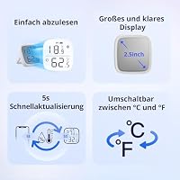 SONOFF SNZB-02D Zigbee Temperatur- und Feuchtigkeitssensor, LCD Display, Benötigt Zigbee Hub, Kompatibel mit Alexa, Google Home, Home Assistant, 4-Pack – Ansicht 4