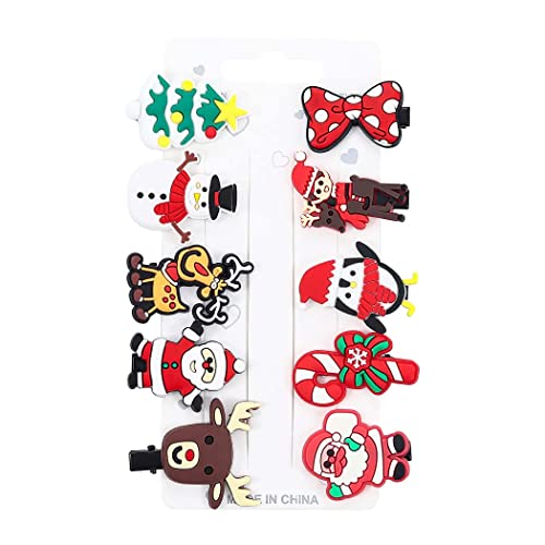 Runmi 10 fermagli per capelli natalizi a forma di