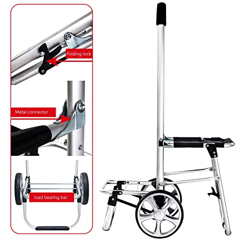 ASDFGHT Trolley Einkaufstrolley Ziehwagen Klappbar Zusammenklappbar Mit Sitz, Vergrößerte und Verdickte Aufblasbare Gummiräder, Abnehmbare 55Liter Tasche (Size : E) – Bild 3