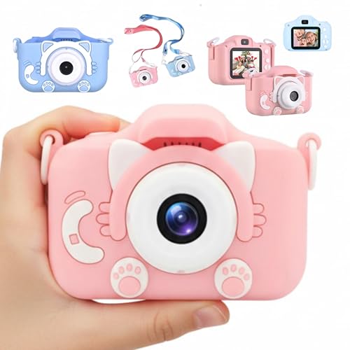 Câmera Digital Infantil HD Portátil Gatinho – Máquina Fotográfica para Crianças com Tela 2″, Jogos, 13 MP, Zoom 4× e Bateria Recarregável USB (Cor sortida)