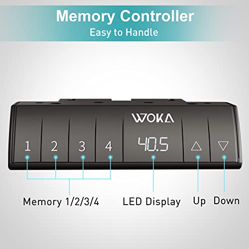 Woka L Shaped Standing Desk, 48 X 48 Inches,Height Adjustable Electric Stand Up Desk, Sit Stand Desk With Memory Controller For Home Office, Motorized Corner Standing Desk With Splice Board, Black #TOP5