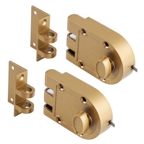 SUMBIN Jimmy Proof Deadbolt Lock with Keyed (Gold Color) with 2 Brass Keys 2 Sets