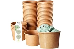 DeinPack 50 Eisbecher 360 ml Braun Unbedruckt