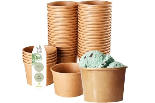 DeinPack 50 Eisbecher 360 ml Braun Unbedruckt