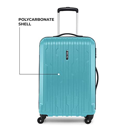 Image of Stony Brook Nasher Miles Storm 65 Cm 24 Inch Polycarbonate Hard-Sided 4 Wheels Spinner Check-In Luggage Trolley Bag (Teal)