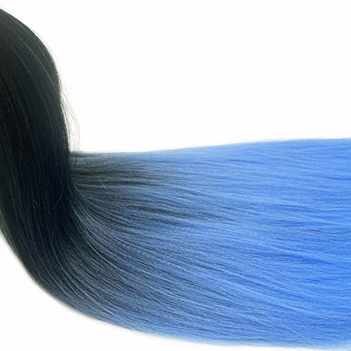 Upruyo Light Blue Ombre Braiding Hair Pre Stretched 26 Inch Prestretched Braiding Hair Ombre Kanekalon Colored Synthetic Hair Extensions For Braiding Hypoallergenic Knotless Braiding Hair (3 Packs) #TOP3