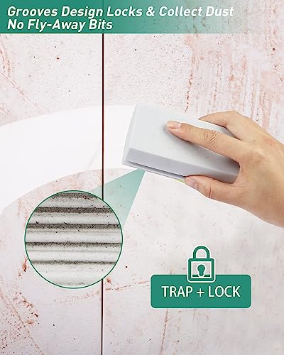 Image of FLYLIGHT Damp Duster,Magical Dust Cleaning Sponge Baseboard Cleaner Duster Sponge Tool,Reusable Dusters for Cleaning Blinds,Vents,Ceiling Fan,and Cobweb,Lock Dust,No Dust Flying and Spreading,Grey