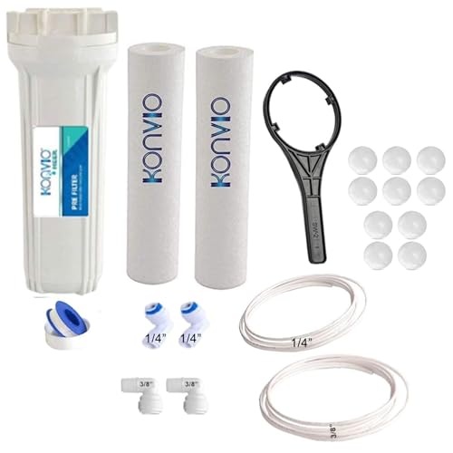 Image of Konvio Neer Pre Filter Kit for All RO Water Purifiers with 2 Spun Candles & Antiscalant Solid Balls (10 Pcs) - White
