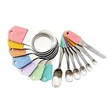 Portable Magnetic Stainless Steel 14pcs Measuring Cups and Spoon Set,St.St.Stackable 7 Measuring Cup