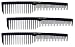 Krest Pro Care: Krest Black Space Tooth Comb #6000 (3 - PACK)