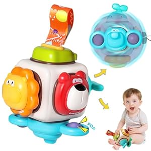Montessori Sensory Toys for Toddlers 6 9 12 18 Months, Baby Travel Activity Busy Ball Animals Cube, Infant Carseat Plane Learning Toy Gift for 1 2 3 Year Old Boys Girls
