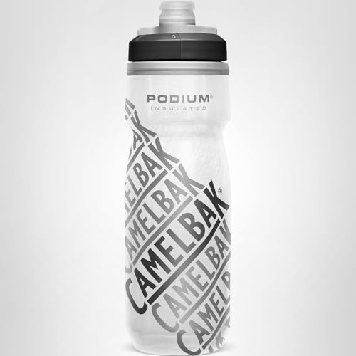 CamelBak Podium Chill Insulated Bike Squeeze Water Bottle, Cold Retention for Cycling, 21oz, Race Edition