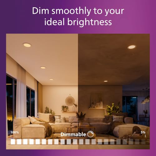 Philips LED 4-Inch Slim Downlight, Canless Design, 800 lm, Dimmable, EyeComfort, 10.5W, 5 CCTs 2700-3000-3500-4000-5000K, 25,000 Hours, 12 Pack by PHILIPS - Image 5