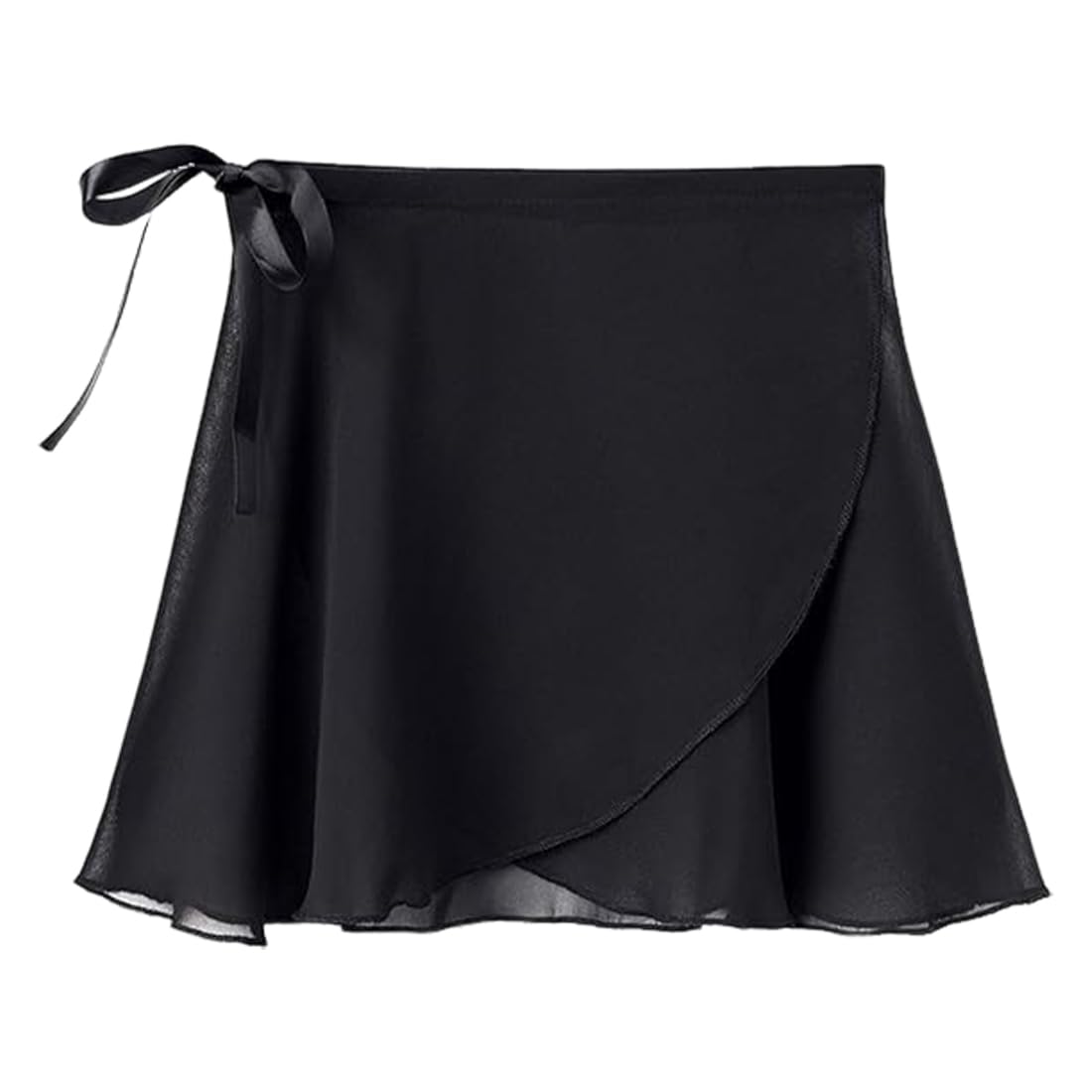 Falda de Ballet niña Chiffon, transpirable, suave, cintura ajustable, negro, gimnasia