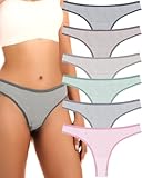 Anzermix Women's Breathable Cotton Tong Panties Pack of 6