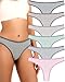 ANZERMIX Women's Breathable Cotton Thong Panties Pack of 6