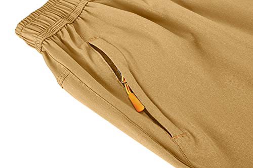 Tbmpoy Men's Running Lightweight Elastic Waist Athletic Jogger Pace Shorts Khaki L #TOP2