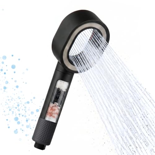 Image of Naturally Mooi Filtered Handheld Shower (Dark Grey) | Hard Water Filter for Bathroom | Chlorine Removal | Soft Water for Hair & Skin | 3-Stage Filtration | Screw-On Installation | Enhanced Pressure