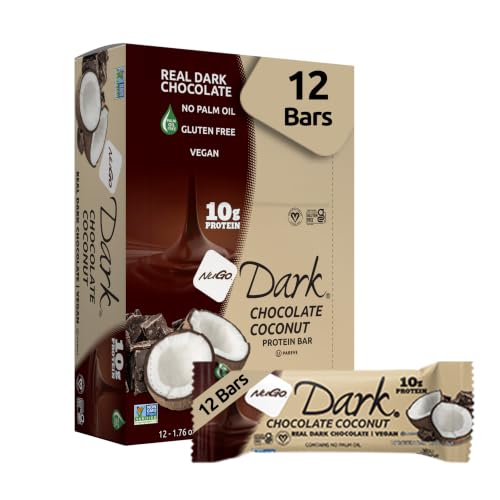 Image of NuGo Dark, Coconut, 10g Vegan Protein Bar, Gluten Free, 12 Count
