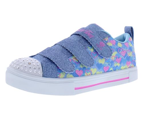 Skechers Sneaker da ragazza Twinkle Sparks, Azzurro/Multicolore, 3 Little Kid