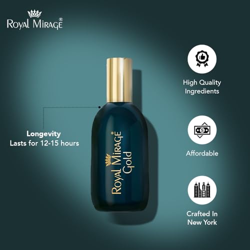 Image of Royal Mirage Gold Eau De Cologne | Long-Lasting Fragrance | Everyday Elegance | Citrus, Spicy & Woody Notes | Affordable Luxury | Elegant & Sophisticated Scent | Unisex EDC | 120ml