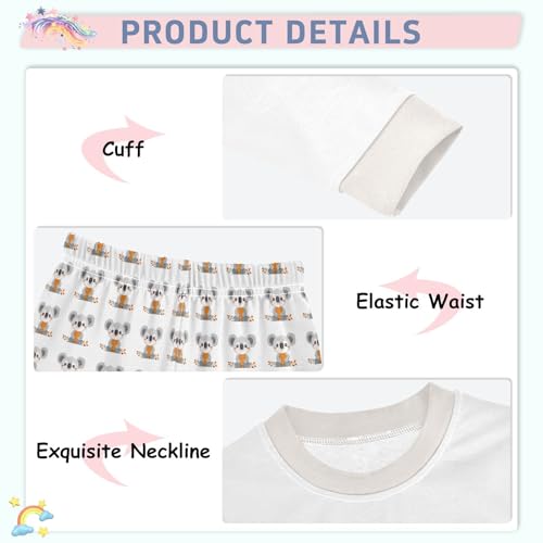 Cartoon Pajamas Set Cute Koala Long Sleeve PJs Cotton Jammies Sleepwear Top and Pants4