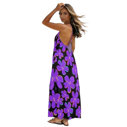 Robe d'art pour femme sans manches en tissu fluide et respirant