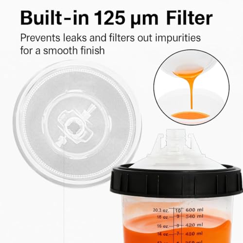 Image of Disposable Paint Cups System 20oz(600ML) with lids for HVLP /LVLP Spray Guns