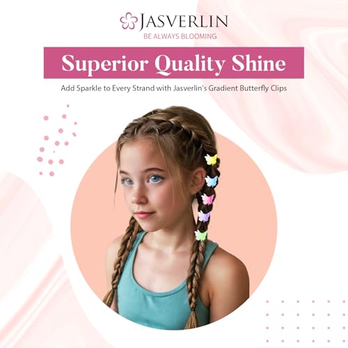 JASVERLIN Grampos de cabelo mini borboleta com glitter, acessórios de cabelo Y2K coloridos brilhante
