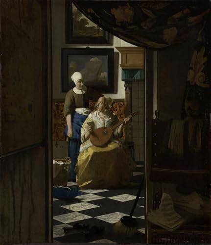 Toile Jan Vermeer la lettre d'amour pour habiller un grand mur vide de salon