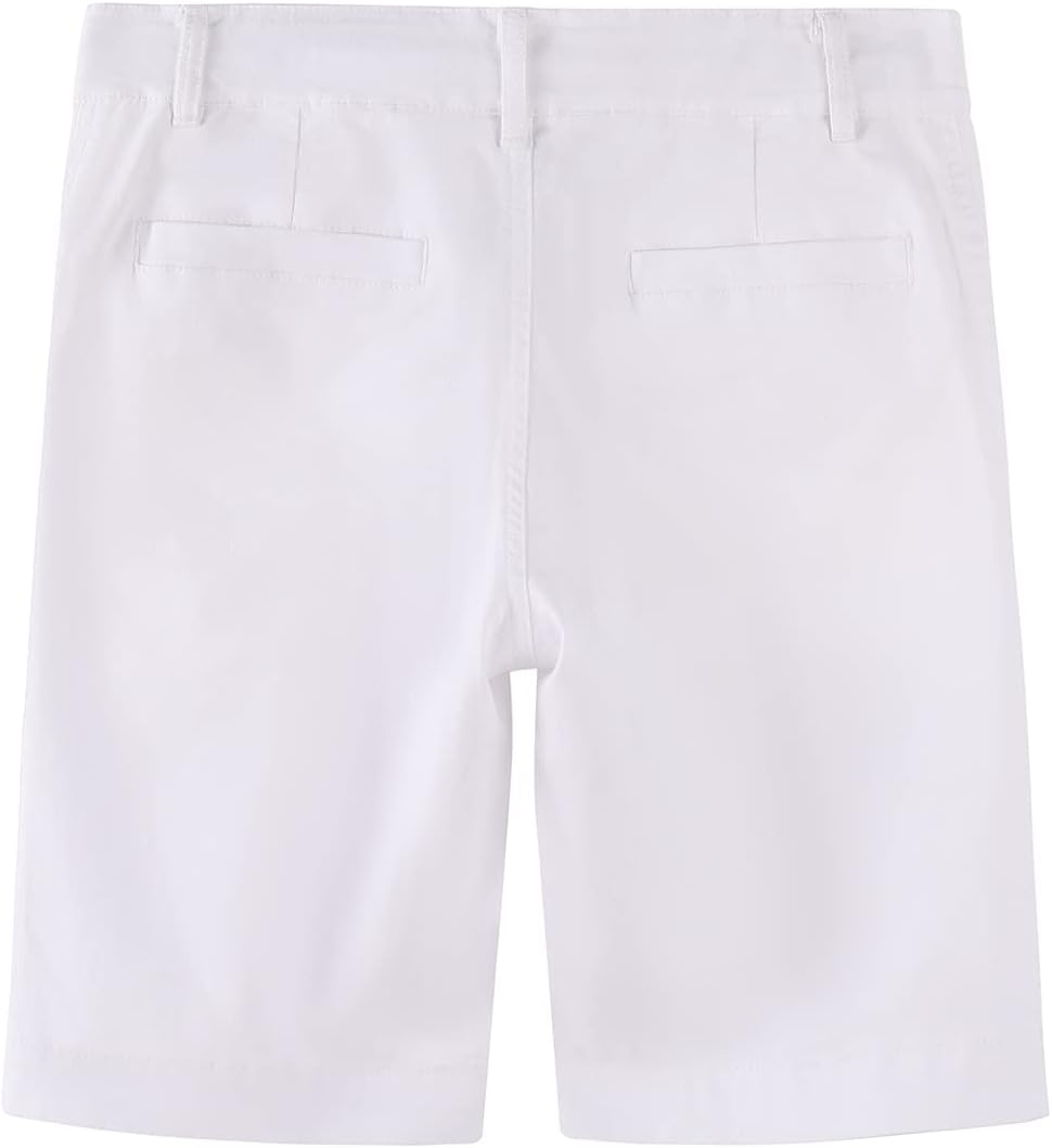 Spring&Gege Boys' Cotton Twill Flat Front Uniform Stretch Chino Shorts - Image 2