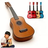 Mini Violão Infantil Acústico em Madeira Instrumento Musical com Cordas de Aço Tamanho 60cm Múltiplas Cores Disponíveis