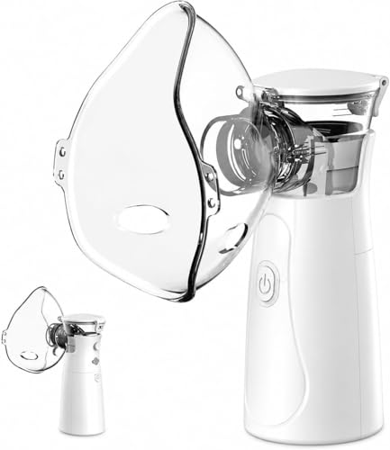 Nebulizador Portátil Inalador Mesh Silencioso para Adultos e Crianças com Máscaras e Alimentação USB ou Pilha