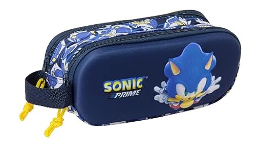 Sonic City - Portatodo Doble 3D, Estuche Infantil, Estuche Niño, Ideal para Niños en Edad Escolar, Cómodo y Versátil, Calidad y Resistencia, 21x6x8 cm | Ya disponible en tu tienda friki favorita! En mundofriki.es!
