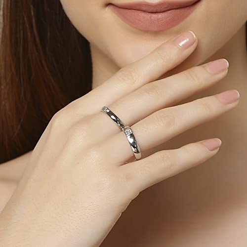 Karatcart Platinum Plated Silver Crystal Elegant Couple Adjustable Ring Gift for Men and Women - Image 3