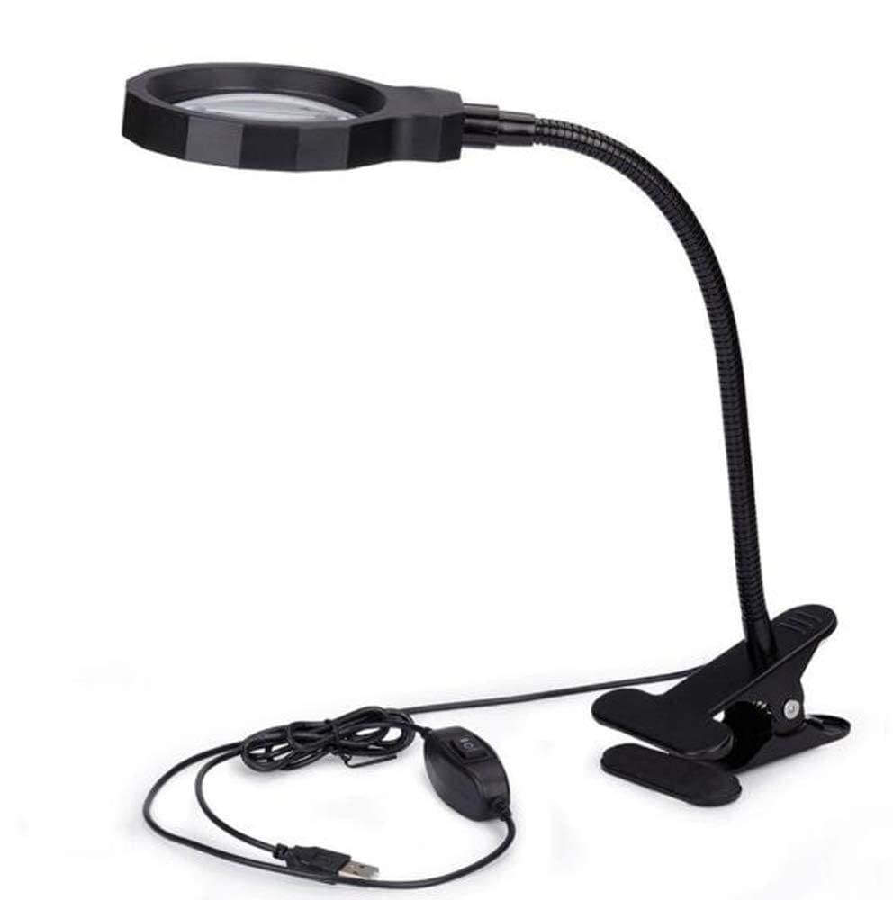 Loupe avec lumière LED ultra brillante CRODY, lampe de bureau 2 en 1 avec pince