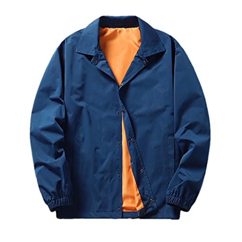 Veste bomber homme bleu 4XL style américain décontracté
