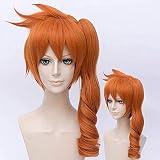 OWOISS Anime Itsuka Kendo Long Orange Red Heat Resistant Cosplay Costume Wig + Wig Cap