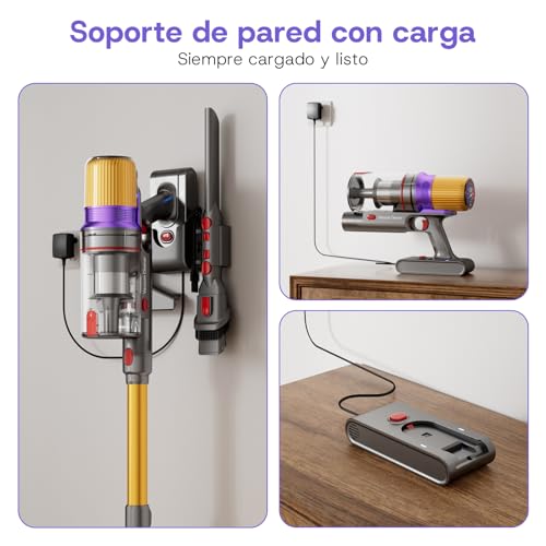 Miniatura 9 de Aodebiao V16 Aspiradora Sin Cable 55kpa 600w 80mins, Aspirador Escoba Sin Cable Con Pantalla Táctil Led, Modo Automático, Aspirador Inalámbrico Antienredo Para Suelo Alfombra Pelos De Animales