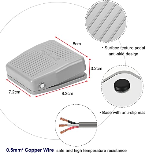 Gebildet 2Pcs Ac 110V 10A Spdt No Nc Pedal Switch,Momentary Foot Pedal Switch Foot Operated Pedal Controller For Cnc Industrial With Anti-Skid Rubber Surface #TOP4
