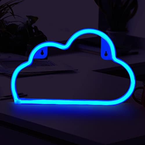 Cloud Neon Light Signs Blue Neon Light for Bedroom Walls Christmas Party Events Decoration Powered by Battery/USB