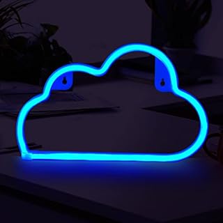 Cloud Neon Light Signs Blue Neon Light for Bedroom Walls Christmas Party Events Decoration Powered by Battery/USB