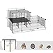 EUGAD Freigehege für Kaninchen & Kleintiere, DIY-Set Freigehege mit Tür und Leiter 35x35cm/Platte, Metallgitter Kleintiergehege,Gehege Innen für Meerschweinchen, Hasen,Hamster 140x70x70cm