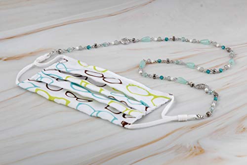 Beaded Eyeglass Chain Holder, Face Mask Lanyard Holder, Fashion Lanyard Necklace, Giselle Blue #TOP3
